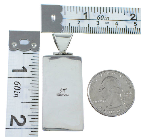 Turquoise Inlay Genuine Sterling Silver Jewelry Pendant PX30227